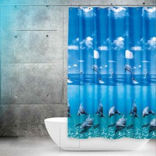 Prado Dolphin Banyo Perdesi, Duş Perdesi Çift Kanat 120X200CM