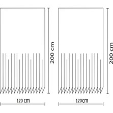 Prado Dolphin Banyo Perdesi, Duş Perdesi Çift Kanat 120X200CM