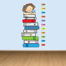 Kt Decoration Şirin Kız Kitap Okuma Temalı Boy Ölçer Gelişim Tablosu
