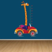 Kt Decoration Araç Kullanan Havalı Zürafa Boy Ölçer Sticker
