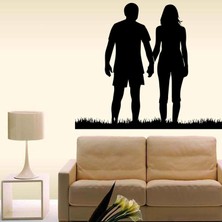 Kt Decoration Aşk Temalı Kadın ve Erkek Silüeti Modern Duvar Sticker