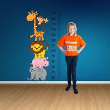 Kt Decoration Sevimli Orman Hayvanları Boy Ölçer Çocuk Odası Sticker