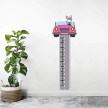 Kt Decoration Araç Kullanan Sevimli Tavşan Boy Ölçer Sticker