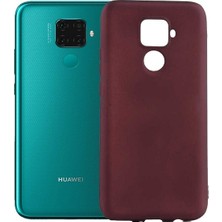 Tekno Grup Huawei Mate 30 Lite Kılıf Mat Premium Silikon Kılıf - Bordo