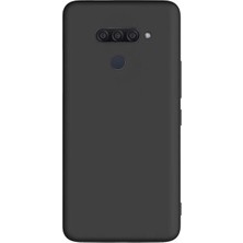 Tekno Grup LG Q60 Kılıf Mat Premium Silikon Kılıf - Siyah + Cam Ekran Koruyucu