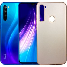 Tekno Grup Xiaomi Redmi Note 8 Kılıf Mat Premium Silikon Kılıf - Gold + Tam Kaplayan 6D Nano Ekran Koruyucu