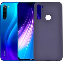 Tekno Grup Xiaomi Redmi Note 8 Kılıf Mat Premium Silikon Kılıf - Lacivert + Tam Kaplayan 6D Nano Ekran Koruyucu