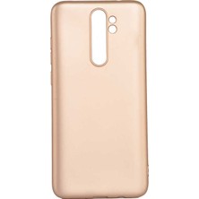 Tekno Grup Xiaomi Redmi Note 8 Pro Kılıf Mat Premium Silikon Kılıf - Gold + Tam Kaplayan 6D Nano Ekran Koruyucu