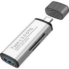 Ally ADS-103 USB Type-C SD/TF Hafıza Kart Okuyucu - Gümüş