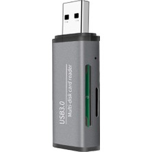 Ally ADS-105 USB SD/TF Hafıza Kart Okuyucu - Gri