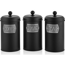 The Mia Çay Şeker Kahve Kavanozu - Siyah