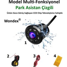 Wondex Hd Multi-Fonksiyonel Gece Görüşlü Araç Geri Görüş Geri Vites Kamerası 8 LED