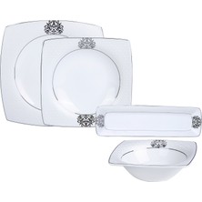 Karaca Fine Pearl Shinning 14 Parça 6 Kişilik Kare İnci Kahvaltı/Servis Takımı