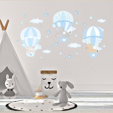 Kt Decoration Balonla Yolculuk Çocuk Odası Duvar Sticker Mavi