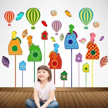 Kt Decoratıon Kuşevleri Balonlar ve Kelebekler Duvar Sticker