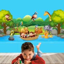 Kt Decoration Kt Decor Çocuk Odası Neşeli Orman 4xl Çocuk Odası Duvar Sticker