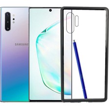 Case 4U Samsung Galaxy Note 10 Plus Kılıf 360 Tam Koruma Arkası Cam Şeffaf Mıknatıslı Devrim Siyah