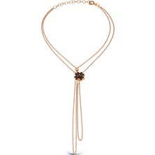 Argentum Concept Yonca Motifli Gümüş Çift Zincirli Şahmeran