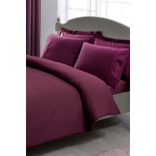 Taç Premium Basic King Size Pamuk Saten Nevresim Takımı Mürdüm