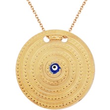 Altın Sepeti Gümüş Göz Mineli Rose Plaka Kolye G695Kl