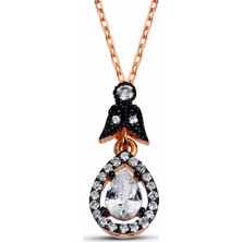 Argentum Concept N120801 Elmas Kesim Gümüş Damla Kolye