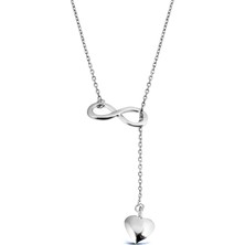 Argentum Concept Sonsuzluk Motifli Gümüş Sallantılı Kalp Kolye