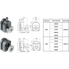 Anpa Duşakabin Metal Sabit Rulmanı Tekeri Makarası Takımı