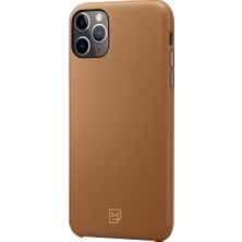 Spigen Apple iPhone 11 Pro Max Kılıf La Manon Câlin Premium Deri Tasarım Cafe Brown - 075CS27067