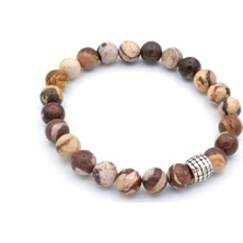 Murty99 Hakiki Doğal Leopar Jasper Taşı Bileklik 1.Kalite Doğal Taş 010