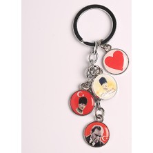 new life promosyon nl Çoklu Atatürk Resimli Renkli ve Metalik Anahtarlık