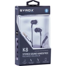 Syrox K8 Mikrofonlu Kulakiçi Kulaklık Siyah