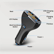 Linktech LCD Bluetooth Fm Transmitter 2,4 Mah Hızlı Şarj Destekli