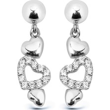 Argentum Concept K049301 Gümüş Kalp Küpe