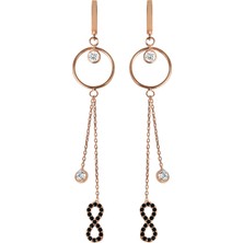 Argentum Concept K055601 Sonsuzluk Motifli Gümüş Sallantılı Küpe