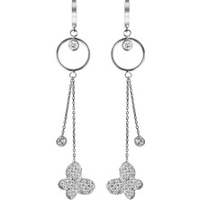 Argentum Concept K059801  Kelebek Motifli Gümüş Sallantılı Küpe