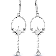 Argentum Concept Kuzey Yıldızı Motifli Gümüş Tasarım Küpe