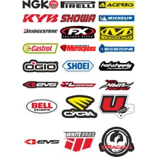 Sticker Master Sponsor Set 9 Sticker Etiket Oto Motor Pc Etiket
