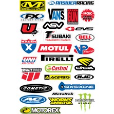 Sticker Master Sponsor Set 6 Sticker Etiket Oto Motor Pc Etiket