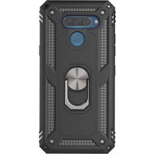 Microcase LG Q60 Anka Serisi Yüzük Standlı Armor Kılıf - Siyah