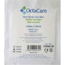 Octacare Steril Emici Gazlı Bez - 10 cm x 10 cm - 50 Adet (2'li 25 Paket)- 8 Kat