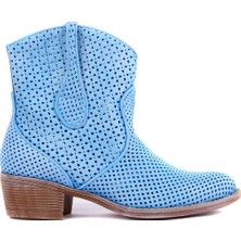 Sail Laker's Mavi Eskitme Deri Kadın Yaz Botu