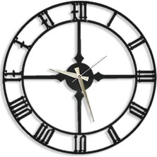 Soft Art Home Black Antique Metal Duvar Saati 49,5 x 49,5 cm