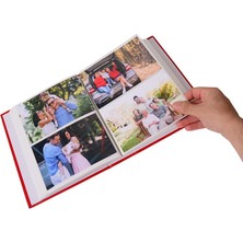 Nobbystar 10 x 15 Ebatında 200'lük Pencereli Deri Fotoğraf Albümü Kırmızı