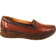 Forelli 29423 Kadın Taba Deri Comfort Ayakkabı