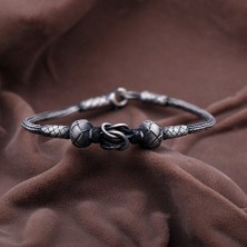 Sümer Telkari Kazaziye El Sarması Oksitli Gümüş Bileklik 2100