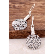 Sümer Telkari Aşk Düğümü İki Renkli Kazaziye Gümüş Küpe 212