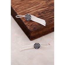 Sümer Telkari Midyat Hasırı Elişi Gümüş Tasarım Küpe 2623