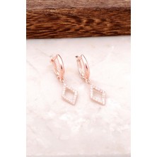 Sümer Telkari Rose Gümüş Taşlı Tasarım Küpe 4213