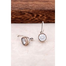 Sümer Telkari Kuvars Taşlı Elişi 925 Ayar Gümüş Tasarım Küpe 4238