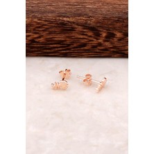 Sümer Telkari Rose Gümüş Balık Tasarım Elişi Mini Küpe 4345